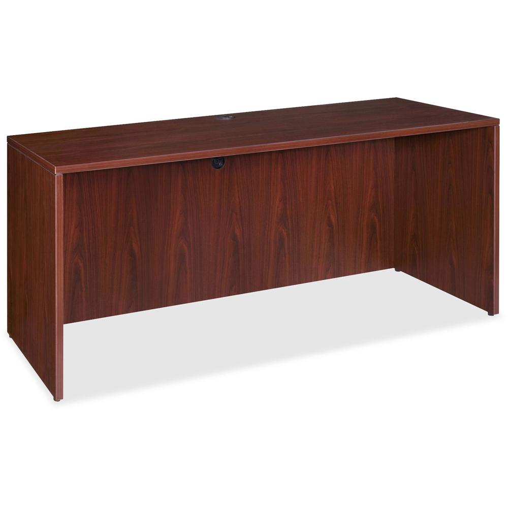 Lorell Credenza Shell - 66.1" x 23.6" x 1" x 29.5" - Laminate Finish, Mahogany