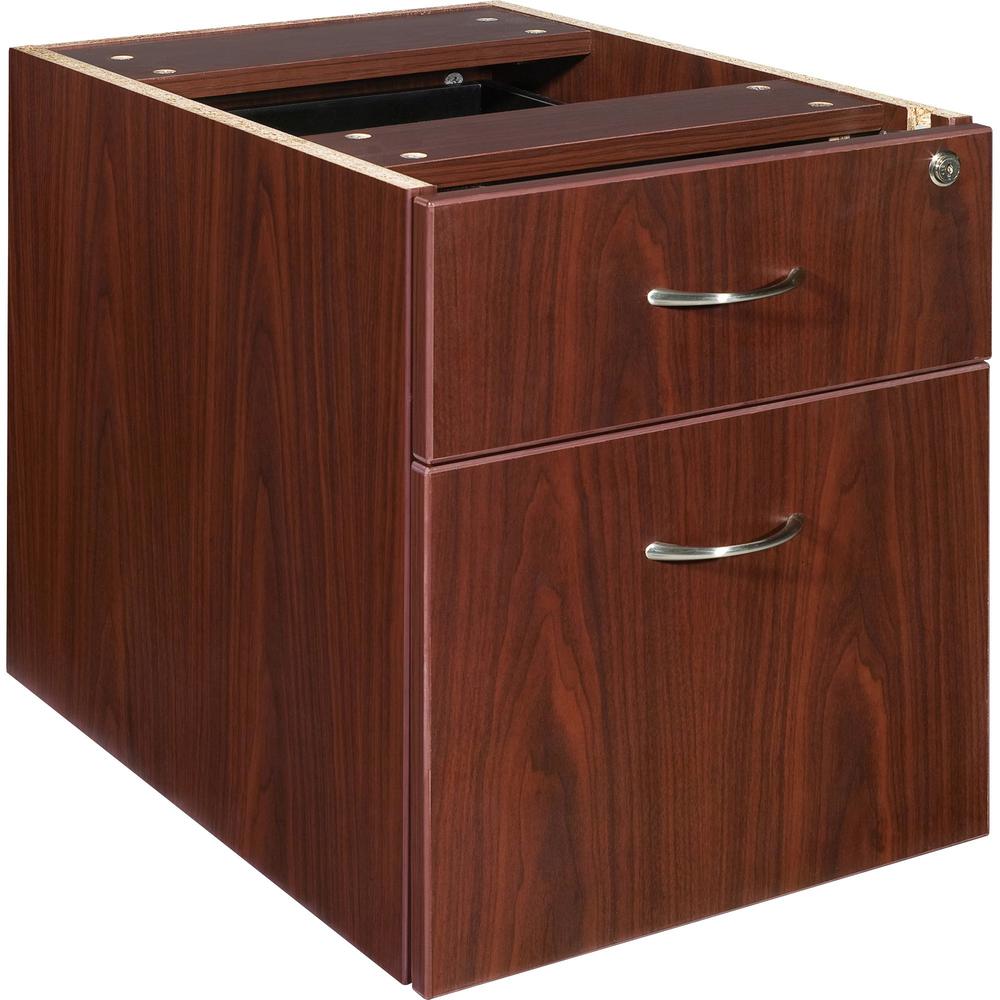 Lorell Essentials Pedestal - 2-Drawer - 15.5" x 21.9" x 18.9" - Double Pedestal - Laminate Finish - Mahogany