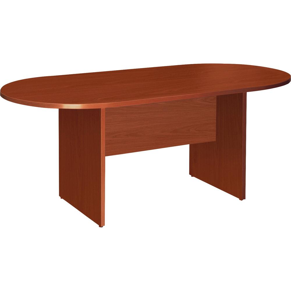 Lorell Essentials Conference Table - Cherry Oval Top - 72" x 70.88" x 35.38" x 1.25" - 29.50" Height - Assembly Required - Ch
