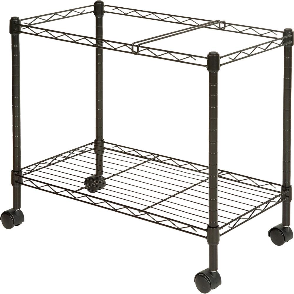 Lorell Mobile File Cart - Steel - 12.9" W x 25.8" D x 20.5" H - Black