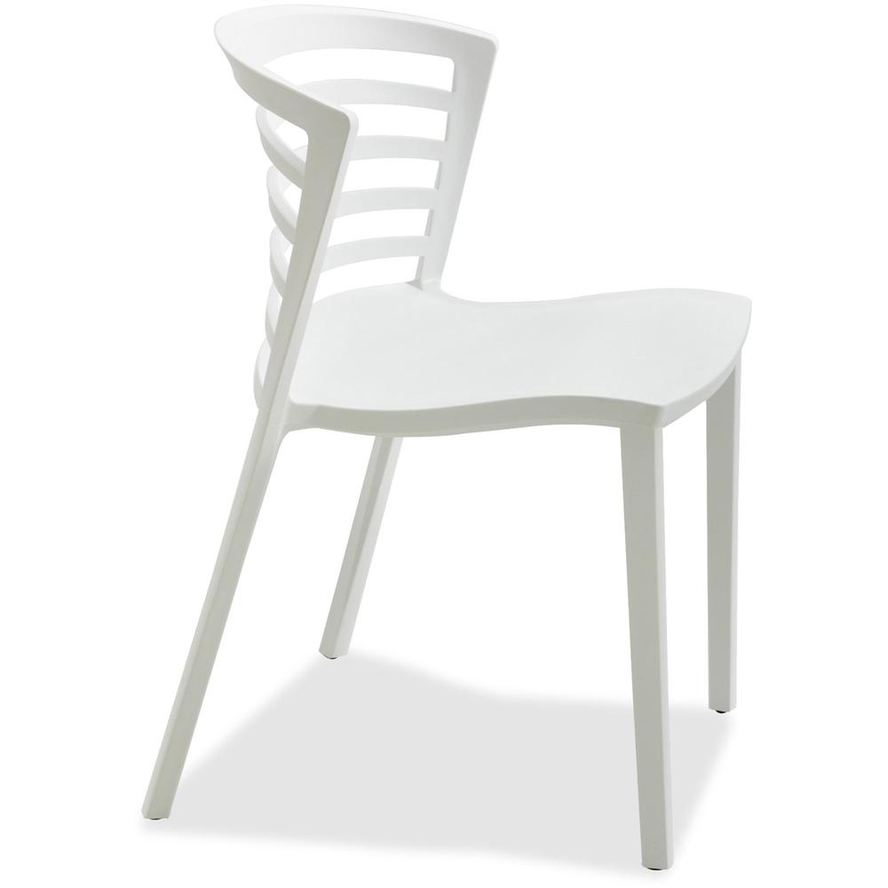 Safco Entourage Stacking Chair - White - Steel - 4 / Carton