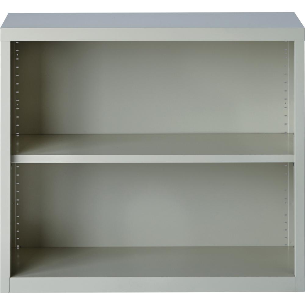 Lorell Fortress Bookcases - 34.5" x 13" x 30" - 2 Shelves - Light Gray - Powder Coated Steel - Recycled