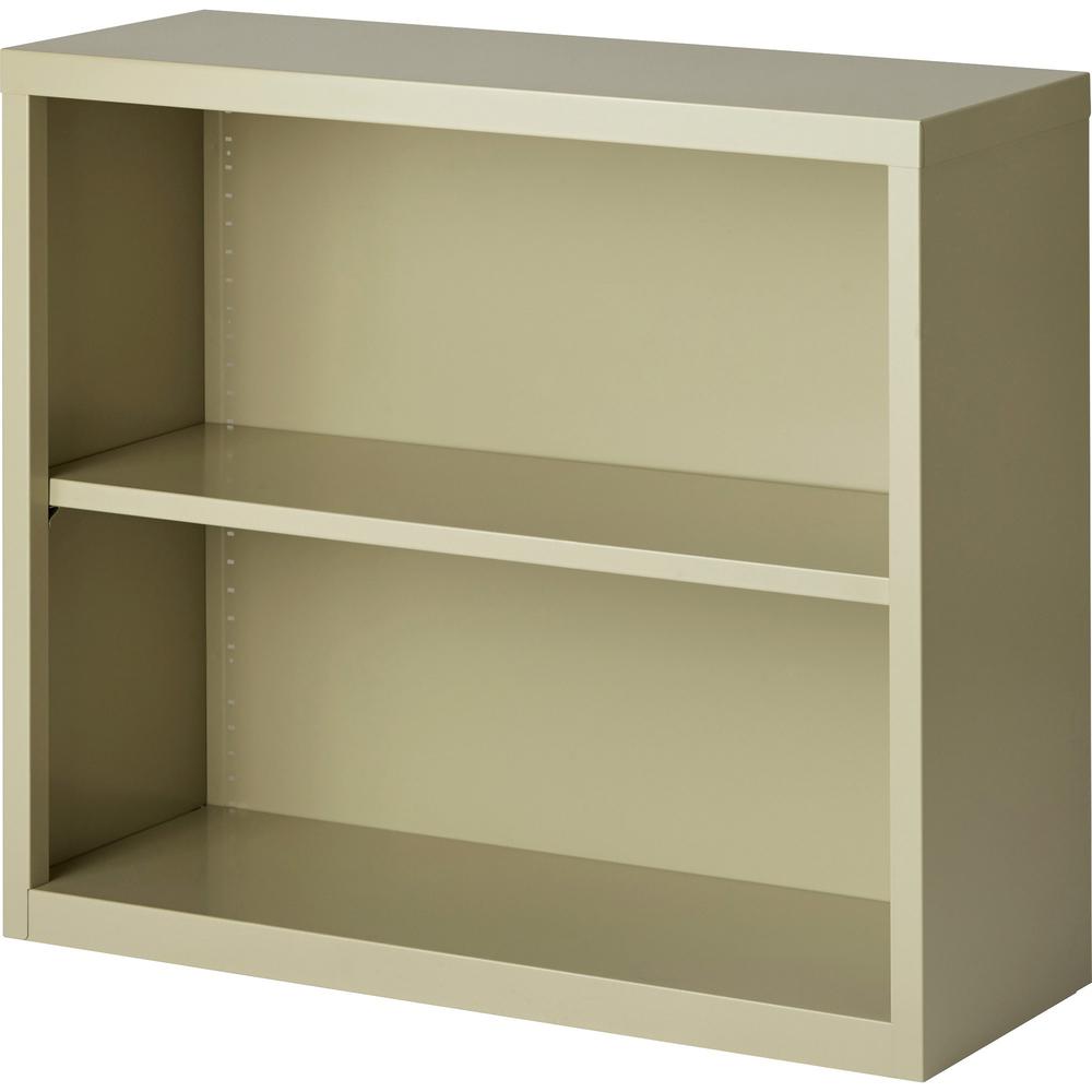 Lorell Fortress Bookcases - 34.5" x 13" x 30" - 2 Shelves - Putty - Powder Coated Steel - Recycled