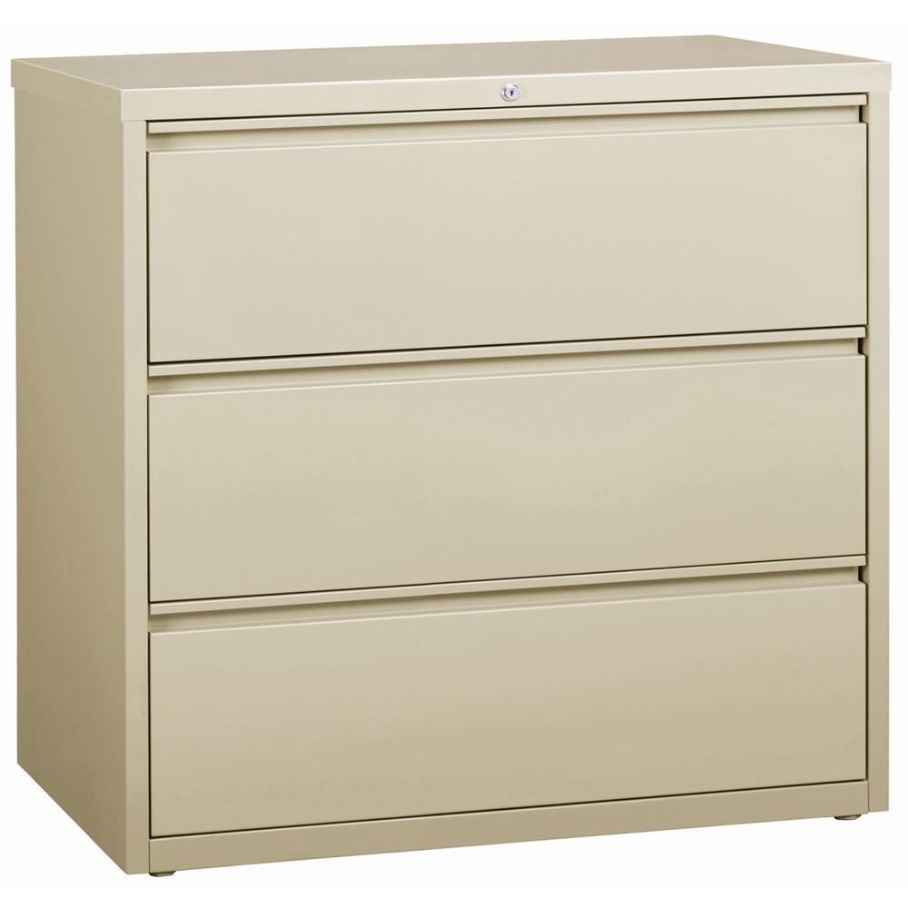 Lorell 3-Drawer Lateral Files - 42" x 18.6" x 40.3" - 3 x Drawer(s) - Letter, Legal, A4 - Locking Drawer - Putt