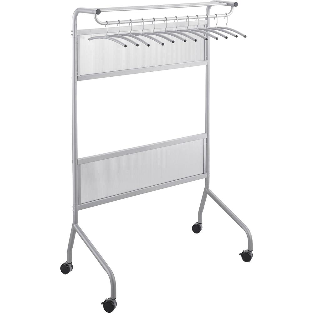 Safco Impromptu Garment Rack - 58.8" H x 40.3" W x 29.8" D - Silver - Steel, Polycarbonate - 1Each