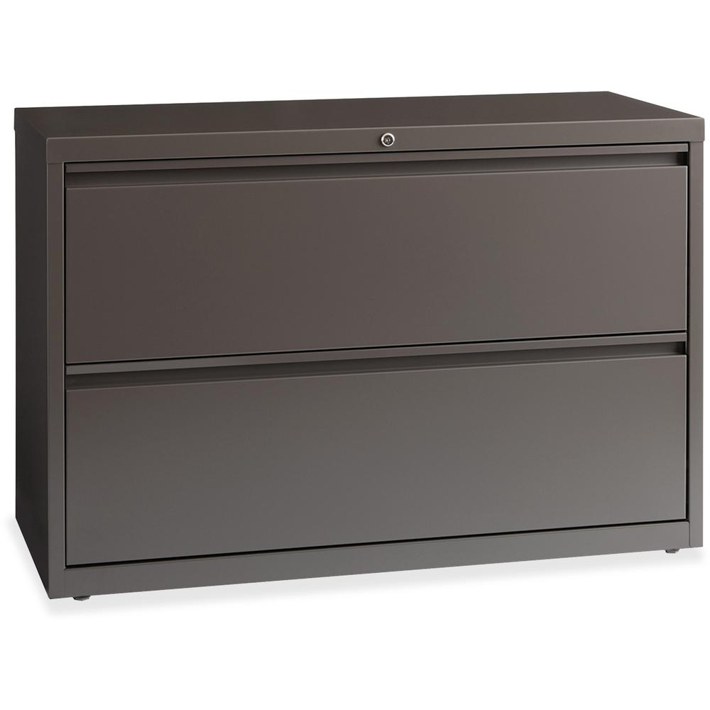 Lorell Fortress 42- Lateral File - 2-Drawer - 42" x 18.6" x 28" - 1 Shelf - 2 Drawers - Letter, Legal, A4 - Magnetic Label Holder, Ball Bearing Slide