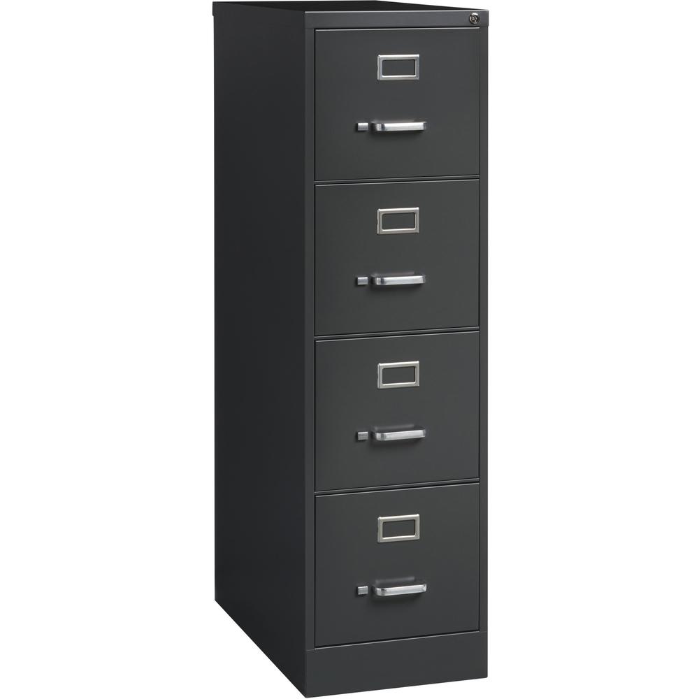 Lorell 4-Drawer Vertical File Cabinet - 26.5" x 52" - Letter Size - Charcoal Gray