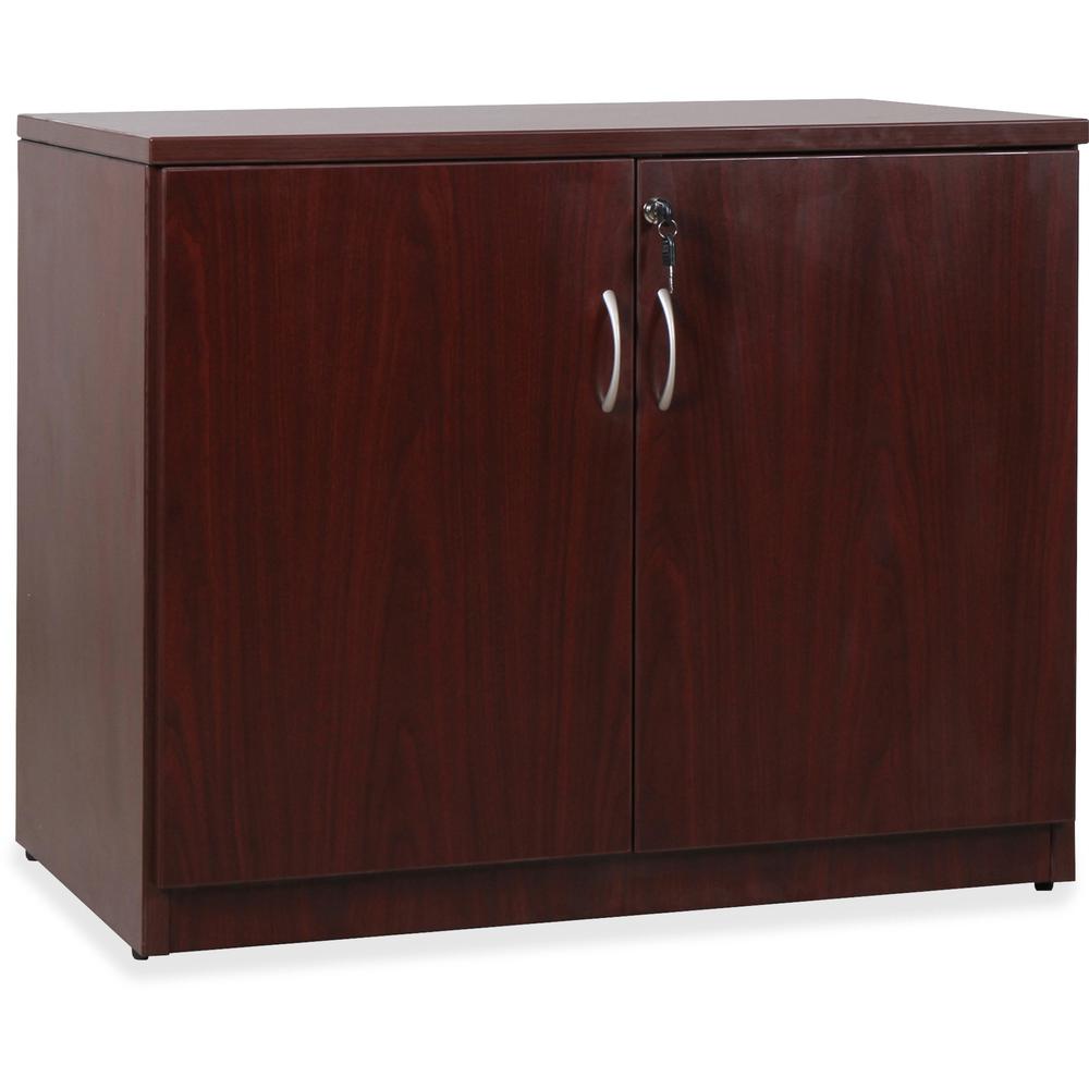 Lorell Essentials Mahogany 2-door Storage Cabinet - 36" x 22.5" x 29.5" - Laminate - Assembly Required