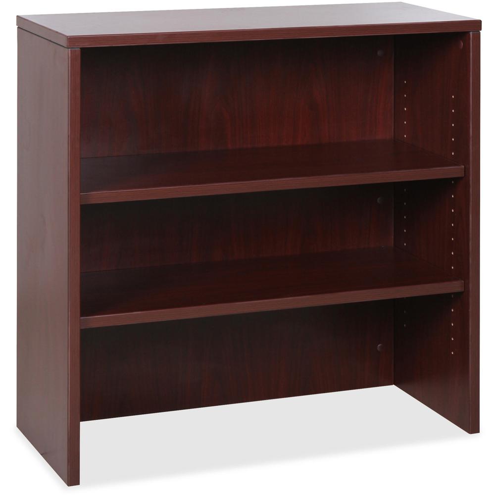 Lorell Essentials Mahogany Laminate Stack-on Bookshelf - 36" x 15" x 36" - 2 Shelves - Stackable - Mahogany Laminate - Assembly Required