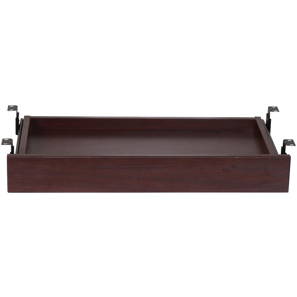 Lorell Mahogany Laminate Center Drawer - 28.4" L x 16.7" W x 5.1" H - Mahogany Finish