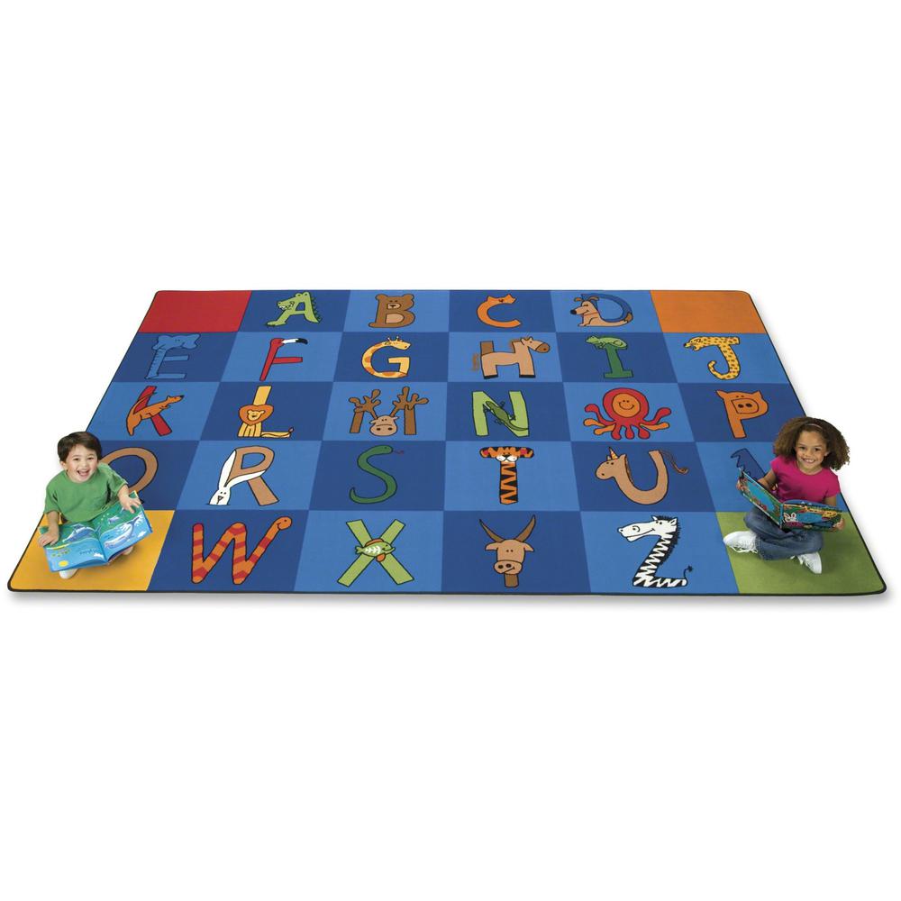 This is the image of Carpets for Kids A to Z Animals Area Rug - 12 ft Length x 90" Width - Rectangle