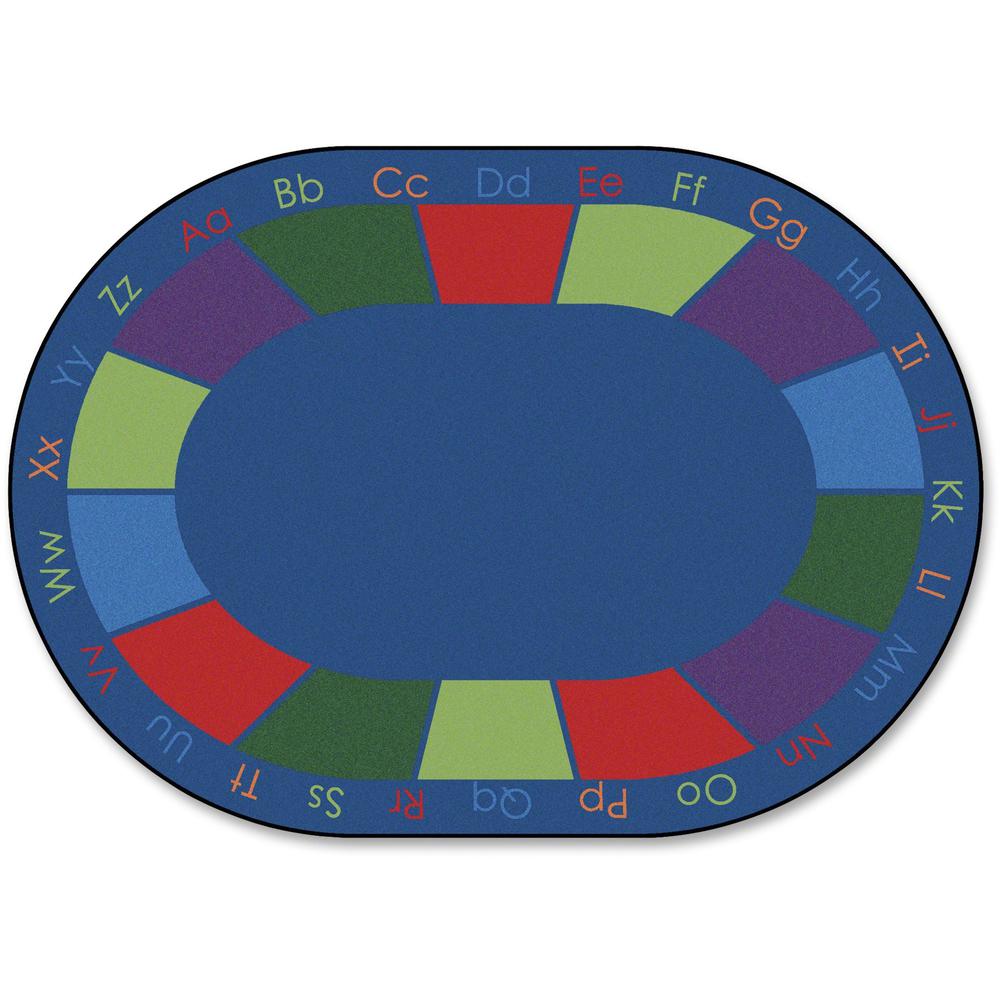This is the image of Carpets for Kids Colorful Places Oval Sitting Rug - 11.67 ft Length x 99" Width