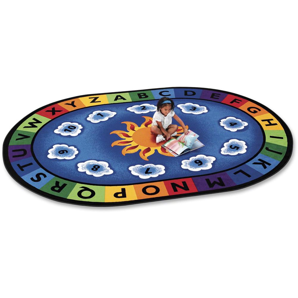 This is the image of Carpets for Kids Sunny Day Learn/Play Oval Rug - 11.67 ft Length x 99" Width