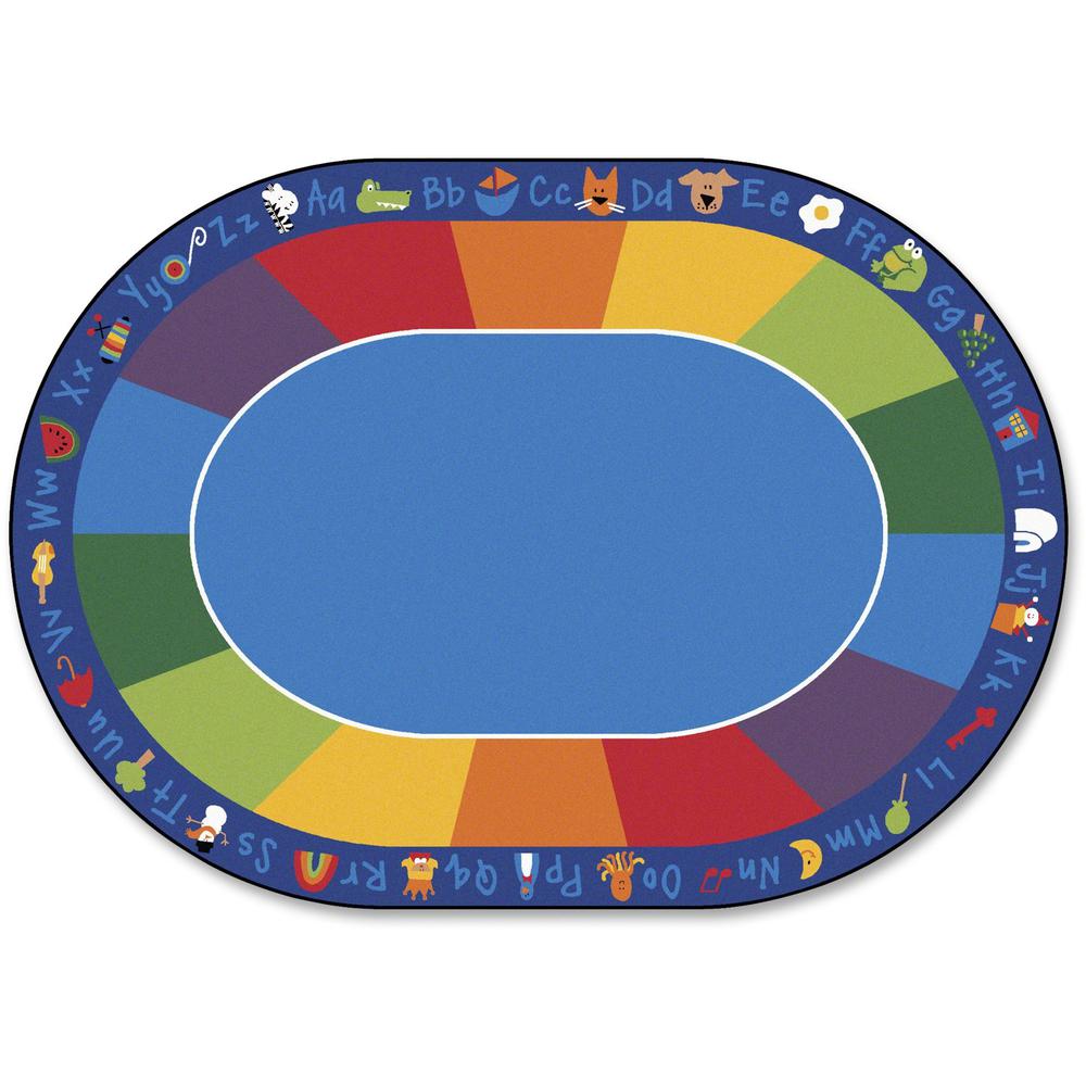 This is the image of Carpets for Kids Fun With Phonics Oval Seating Rug - 11.67 ft Length x 99" Width