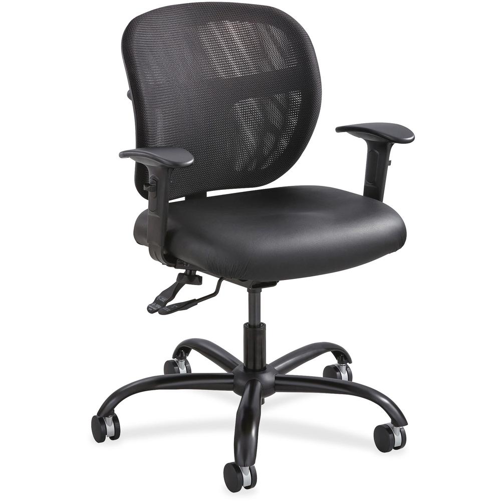 Safco Vue Mesh Task Chair - Black Vinyl Seat - Nylon Back - 5-star Base