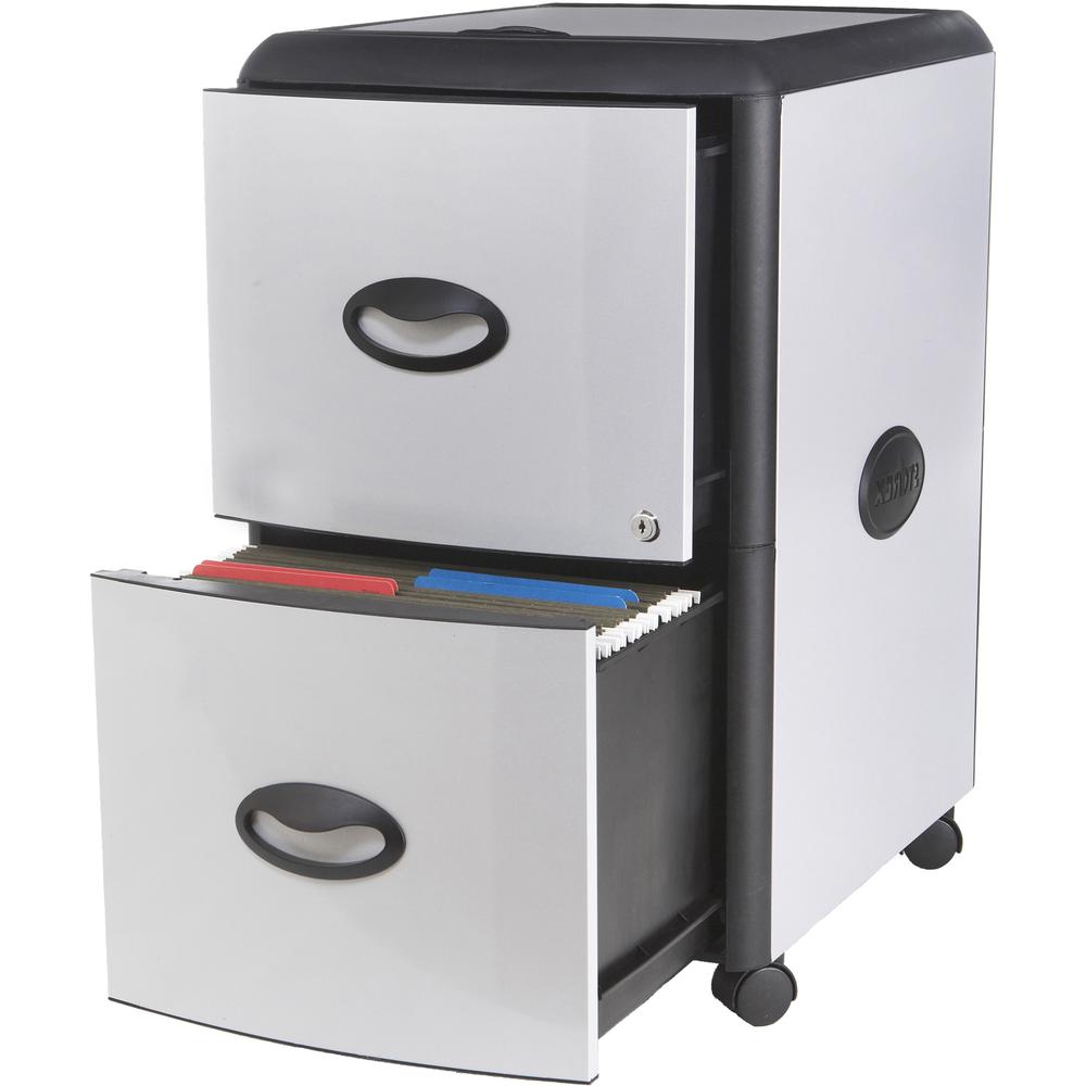Storex File Cabinet - 2-Drawer - 19" x 15" x 23" - Lockable - Black