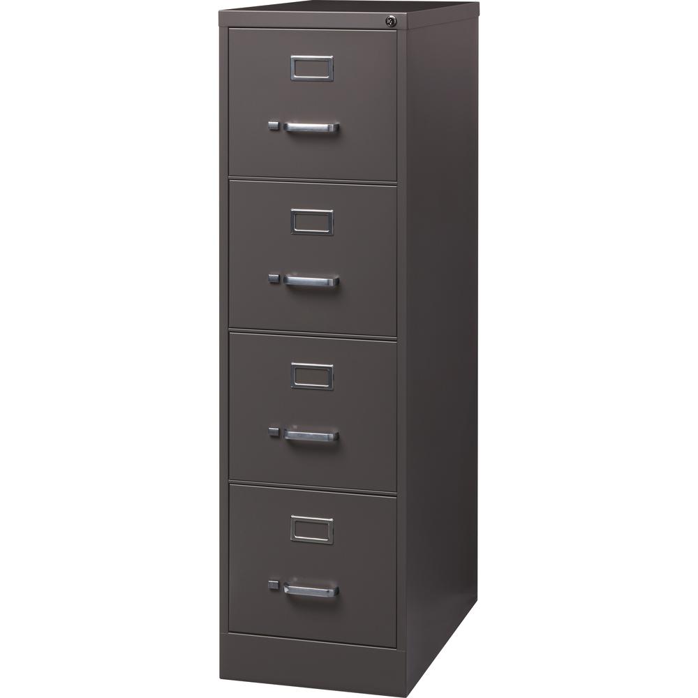 Lorell Fortress Series 4-Drawer Vertical File - 26.5" Letter-size - 15" x 26.5" x 52" - Label Holder, Drawer Extension, Ball-bearing Suspension