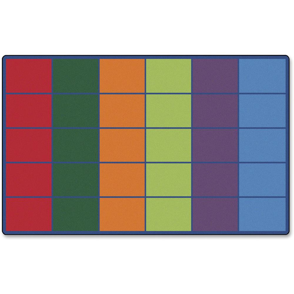 This is the image of Carpets for Kids Color Rows Seating Rug - 13.33 ft Length x 100" Width - Rectangle