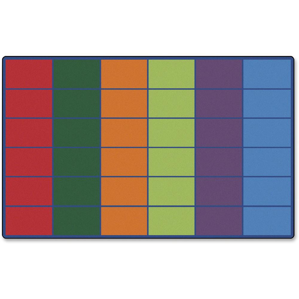 This is the image of Carpets for Kids Color Rows Seating Rug - 13.33 ft Length x 100" Width - Rectangle