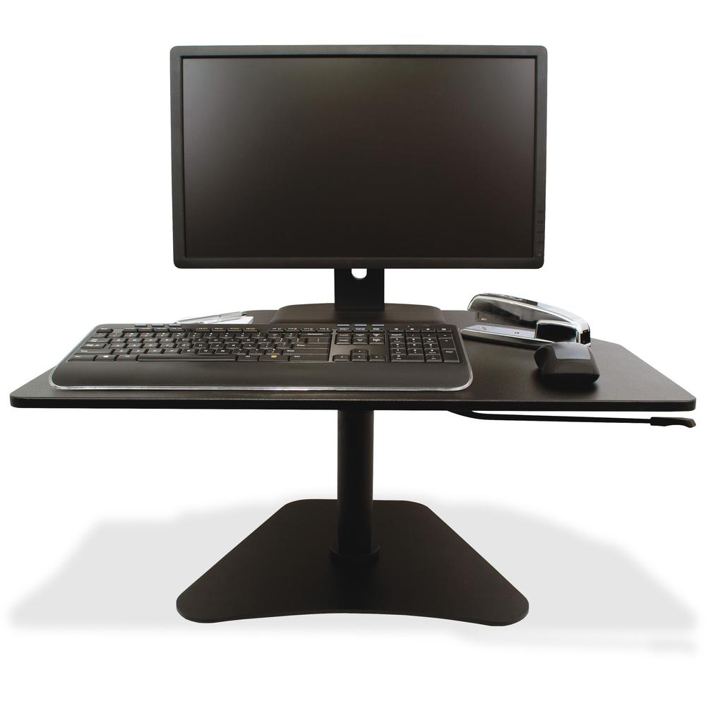 Victor High Rise Adjustable Stand Up Desk Converter - 12"-16.75" Height - 28" Width - 23" Depth - Laminate/Steel/Wood - Black