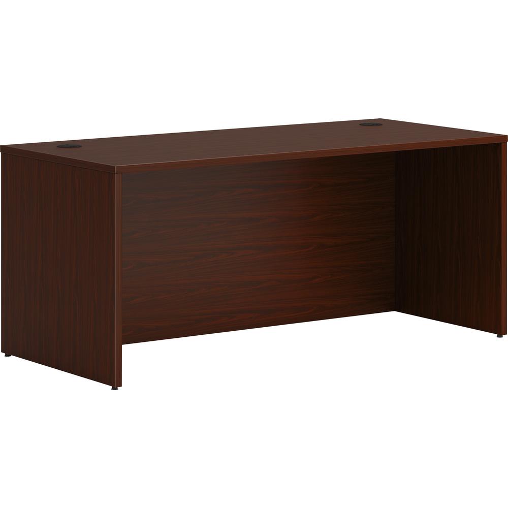 This is the image of HON Mod Desk Shell | 66"W | Traditional Mahogany Finish | 66" x 30" x 29" | Laminate