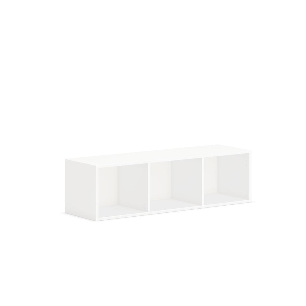 This is the image of HON Mod Wall Mounted Storage - Open - 48"W - Simply White Finish - 48" x 14" x 39.8" - Finish: Simply White