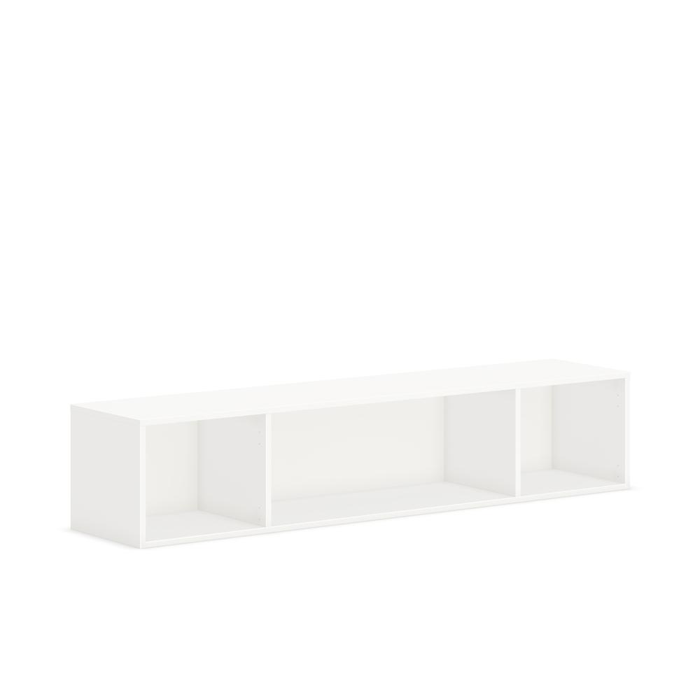This is the image of HON Mod Wall Mounted Storage - Open - 66"W - Simply White Finish - 66" x 14" x 39.8" - Finish: Simply White