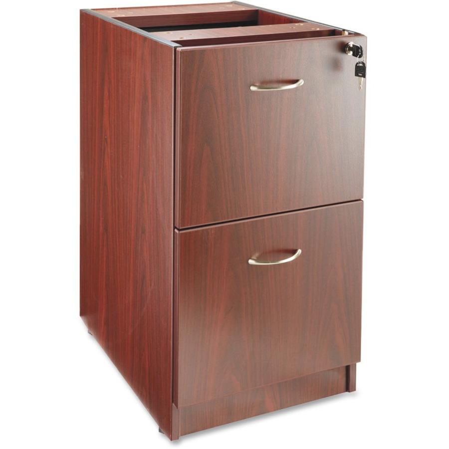 Lorell Hanging Fixed Pedestal - 2-Drawer - 15.5" x 21.9" x 28.3" - 2 x File Drawer(s) - Laminate Finish, Mahogany