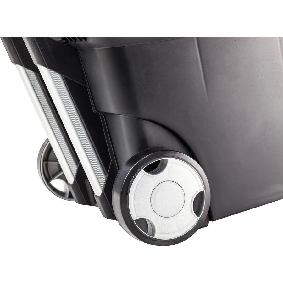 Storex Premium File Cart - Telescopic Handle - Steel, Plastic - 15" Length X 16.4" Width X 17" Depth Height - Black - 1 Each