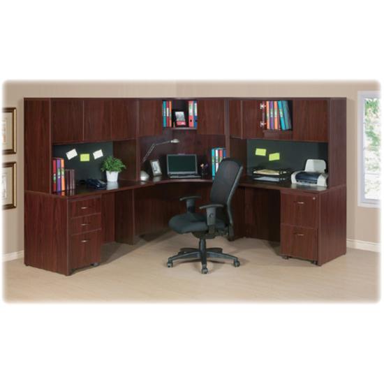 Lorell Hanging Fixed Pedestals - 15.5" x 21.9" x 28.5" - Box, File Drawer(s) - Single Pedestal - Mahogany Laminate Finish