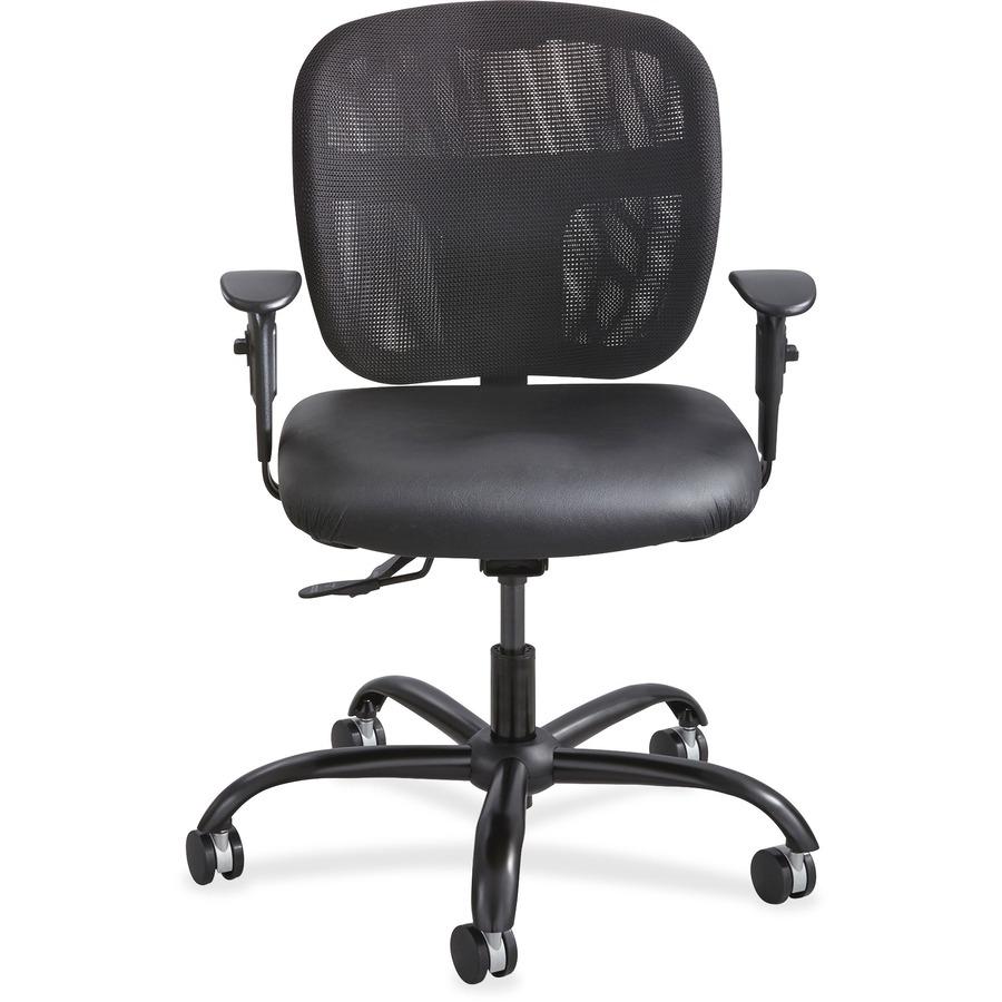 Safco Vue Mesh Task Chair - Black Vinyl Seat - Nylon Back - 5-star Base