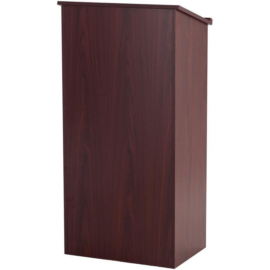 Safco Stand Up Lectern - Rectangle Top - 15.75" x 23" - 46" Height - Assembly Required - Mahogany Wood