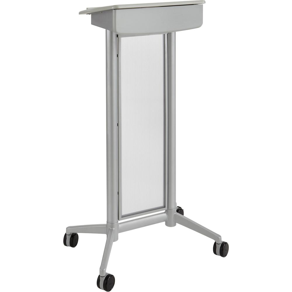 Safco Impromptu Lectern - Rectangle Top - 46.50" H x 26.50" W x 18.75" D - Assembly Required - Gray, Powder Coated