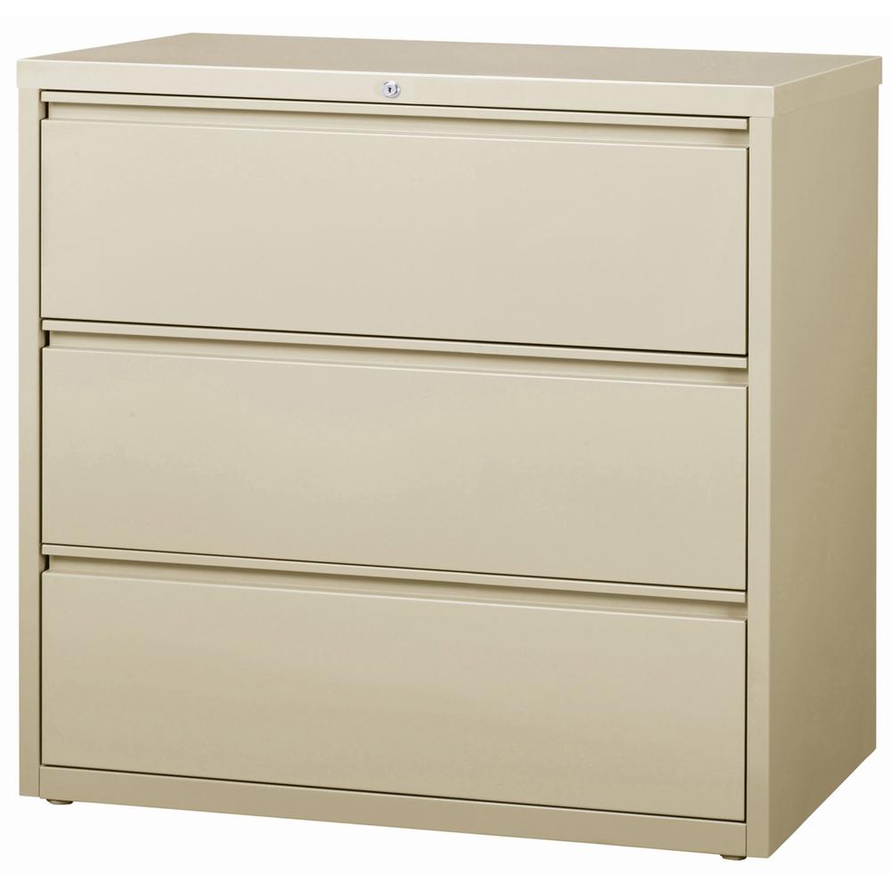Lorell 3-Drawer Lateral Files - 42" x 18.6" x 40.3" - 3 x Drawer(s) - Letter, Legal, A4 - Locking Drawer - Putt