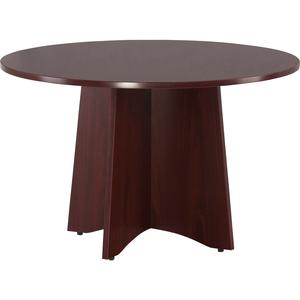 Lorell Table Base - 29.5" x 29.5" x 28.5" - Laminate Finish, Mahogany