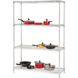 Lorell Chrome Wire Shelving Starter Kit - 36" x 24" - Steel - Chrome