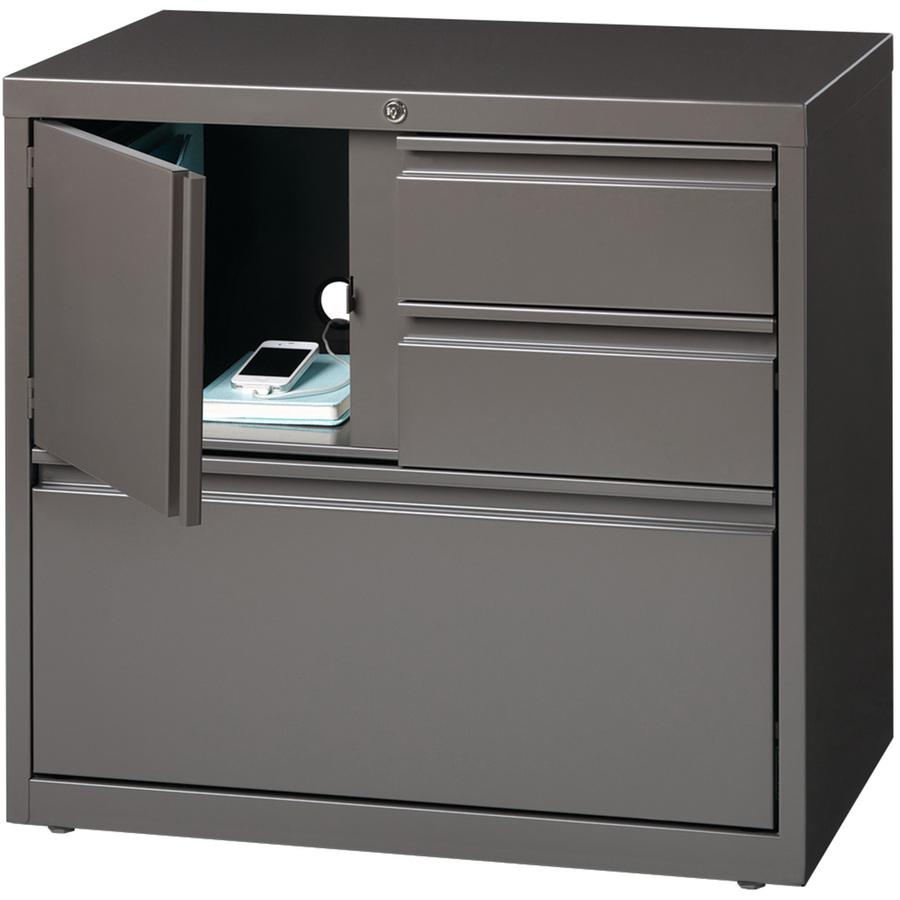 Lorell 30" Personal Storage Center Lateral File - 3-Drawer - A4/Letter/Legal - Hanging Rail, Glide Suspension