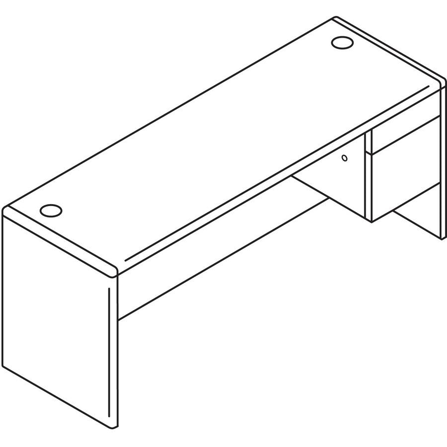 HON 10700 H10745R Pedestal Credenza - 72" x 24" x 29.5" - Right Side