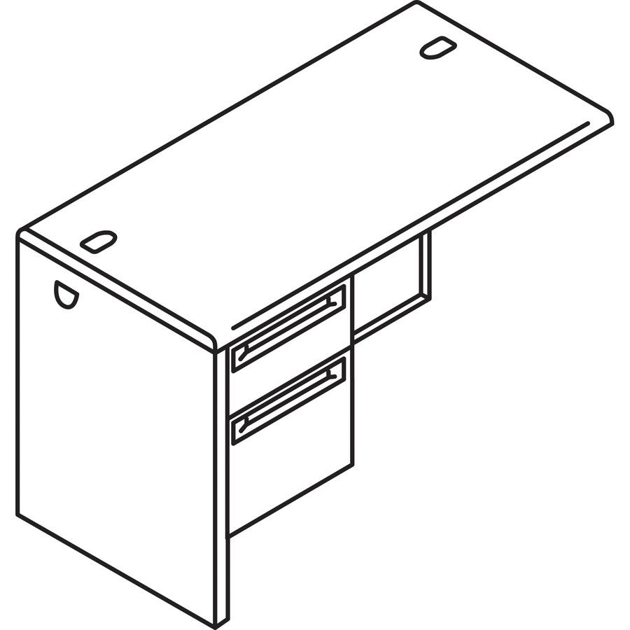 HON 38000 H38216L Return - 48" x 24" x 29.5" - 2 x Box, File Drawer(s) - Charcoal Finish