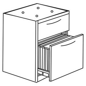 Lorell Essentials Pedestal - 2-Drawer - 15.5" x 21.9" x 18.9" - Box, File Drawer(s) - Double Pedestal - Cherry Laminate Finish