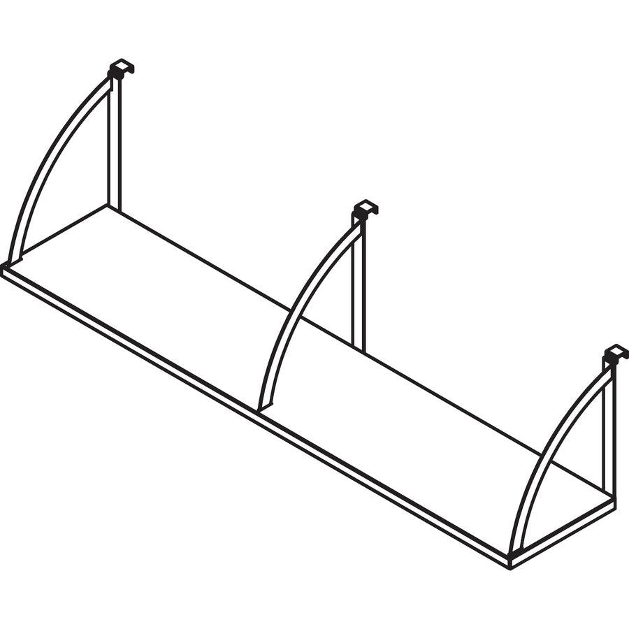 Lorell 60" Panel Shelf - Metal - Aluminum - 56.3" W x 11.8" D x 14.3" H