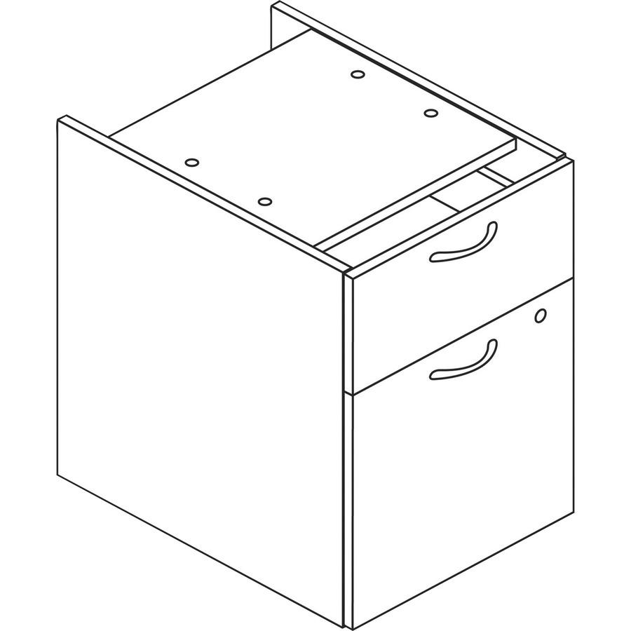 HON Mod HLPLPHBF Pedestal - 15" x 20" x 20" - 2 Box, File Drawers - Traditional Mahogany Finish