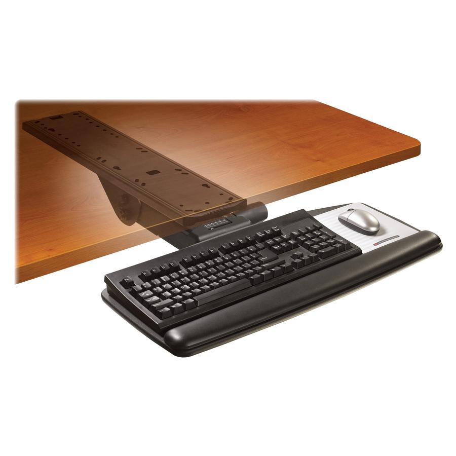3M Keyboard Tray - 23" x 25.5" x 12" - Black - 1