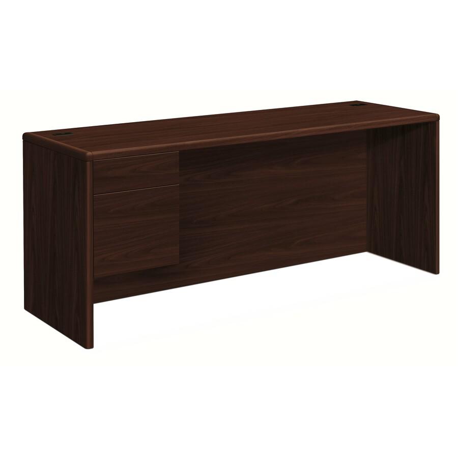 HON 10700 H10746L Pedestal Credenza - 72" x 24" x 29.5" - Left Side - Waterfall Edge