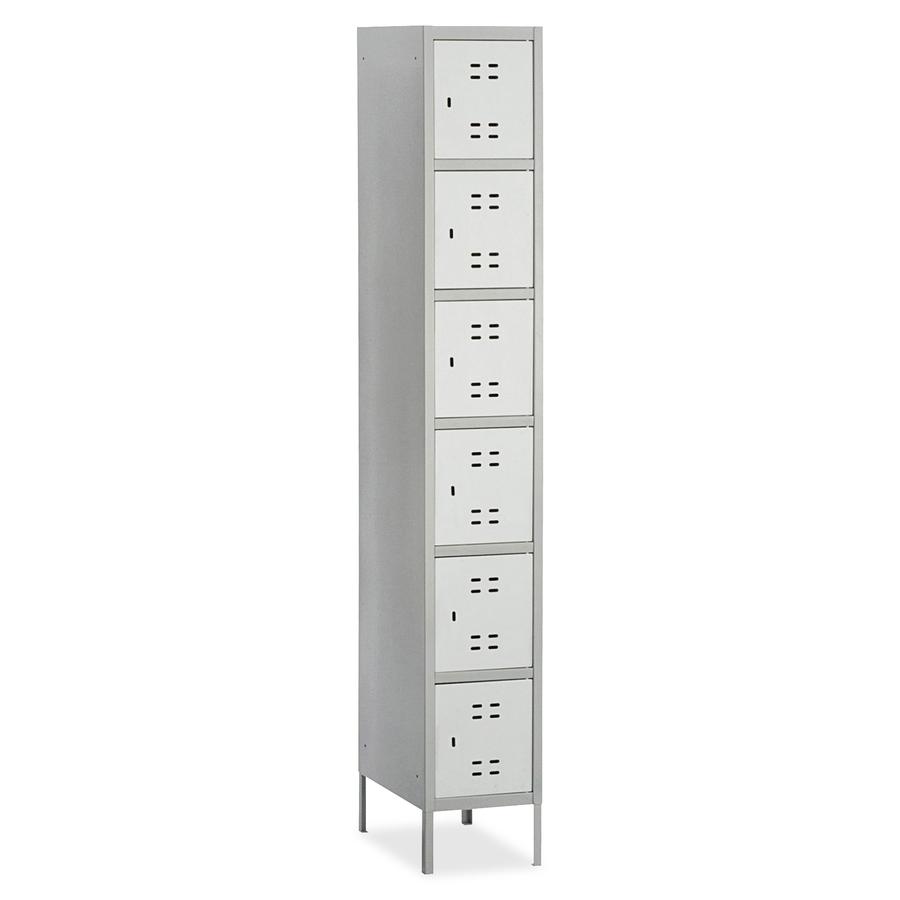 Safco Box Locker - 18" x 12" x 78" - Gray - Steel