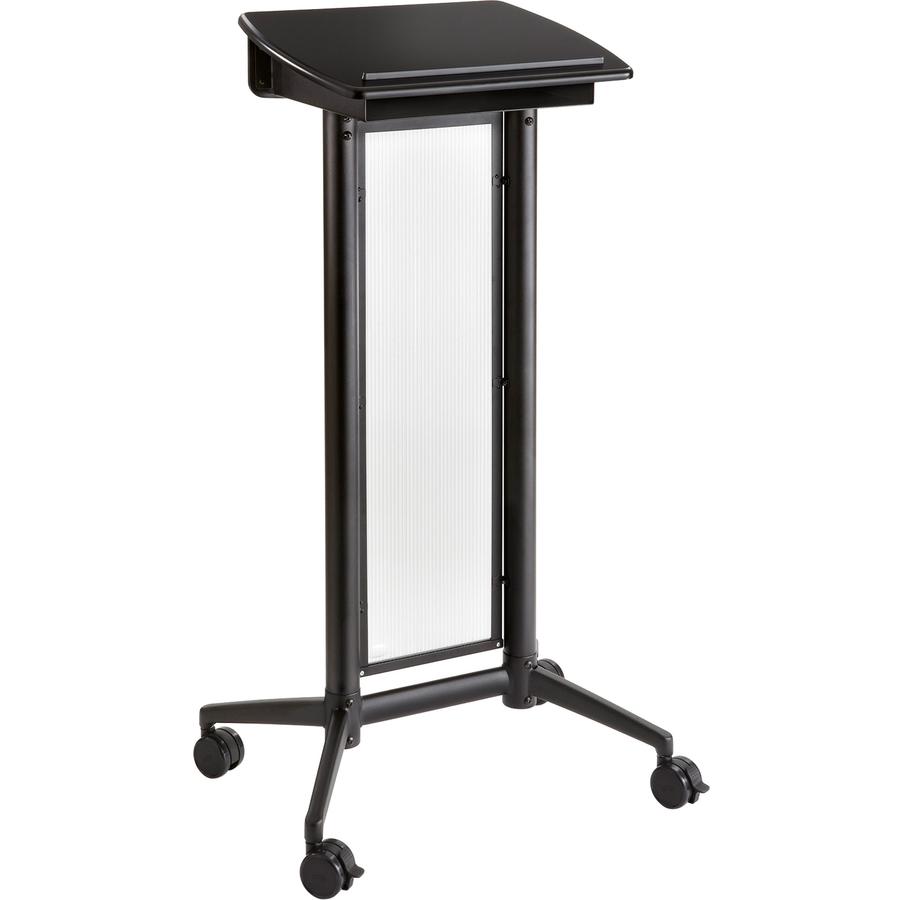 Safco Impromptu Lectern - Rectangle Top - 46.50" H x 26.50" W x 18.75" D - Assembly Required - Black, Powder Coated