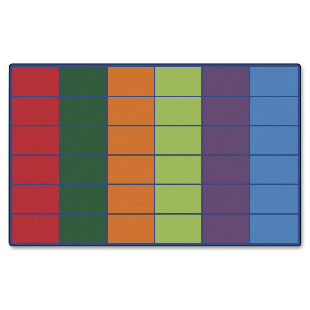 Carpets for Kids Color Rows Seating Rug - 13.33 ft Length x 100" Width - Rectangle