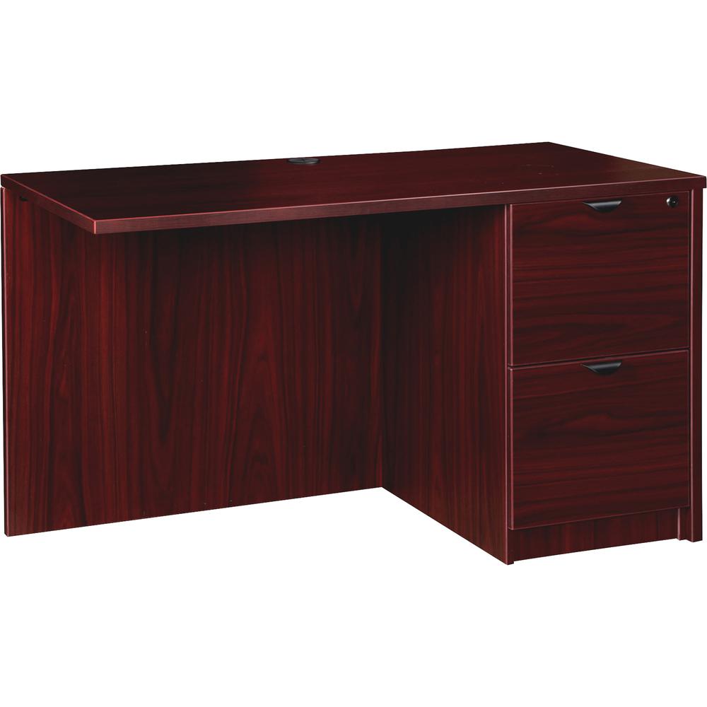 Lorell Prominence 2.0 Mahogany Laminate Right Return - 2-Drawer - 42" x 24" x 29" - 1" Top - 2 x File Drawer(s) - Band Edge - Material: Particleboard - Finish: Mahogany Laminate, Thermofused Melamine (TF)
