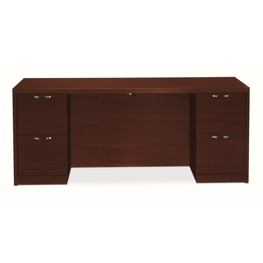 HON Valido H115900 Pedestal Credenza - 72" x 24" x 29.5" - Mahogany Finish