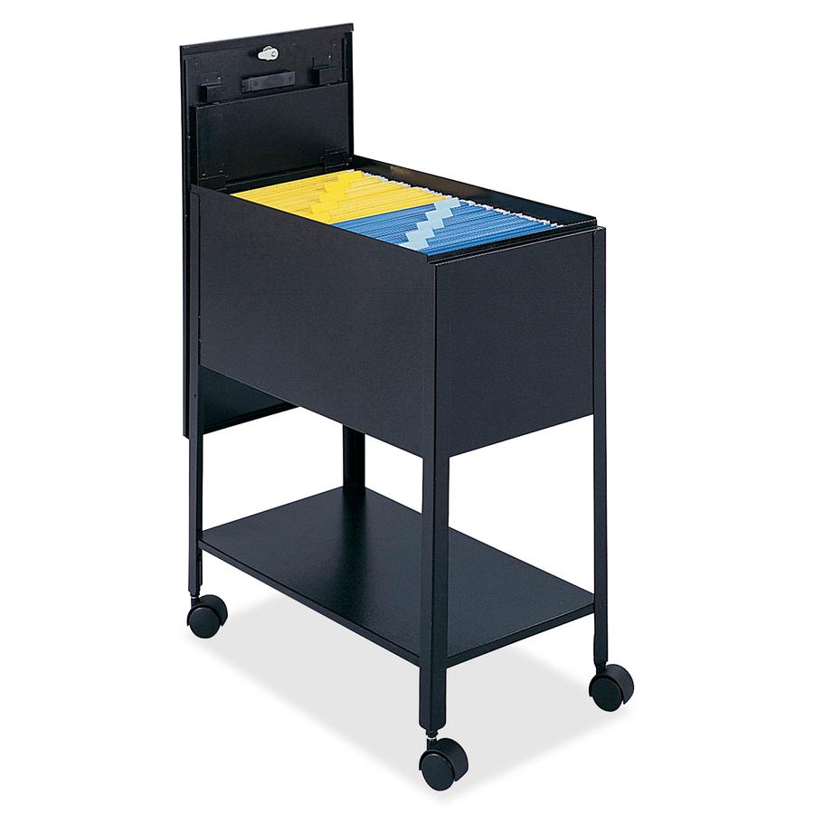 Safco Mobile Tub File - 300 lb Capacity - 4 Casters - Steel - 13.6" Width x 24.9" Depth x 28.3" Height - Black